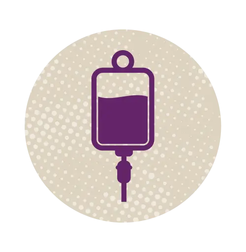an illustration of the nutrition support delivered through a vein or via a feeding tube.